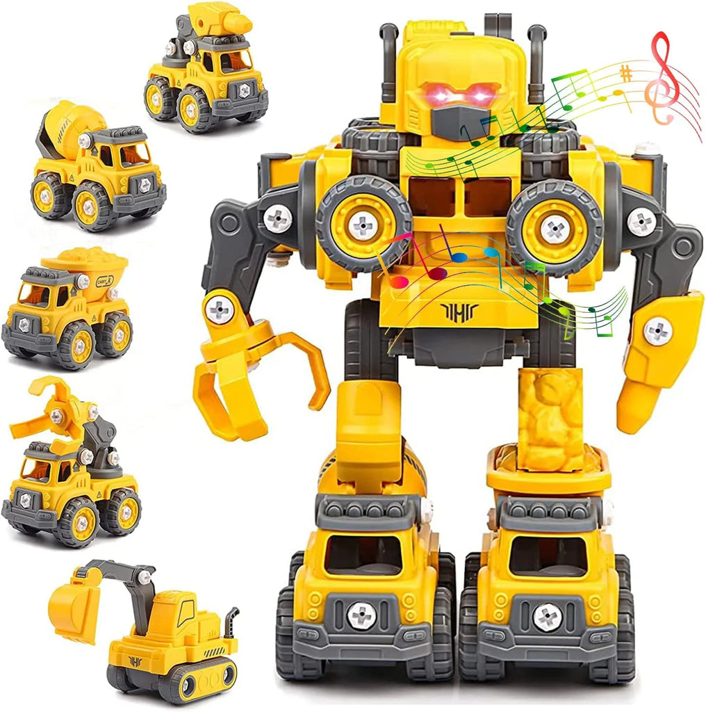 5-in-1 Construction Cars Transform Vehicle Robot - TOYBOX Toy Shop