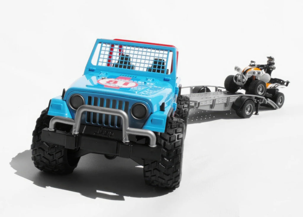 BRUDER Jeep Cross Country Racer Blue, Driver, Trailer and Quad Bike - TOYBOX Toy Shop