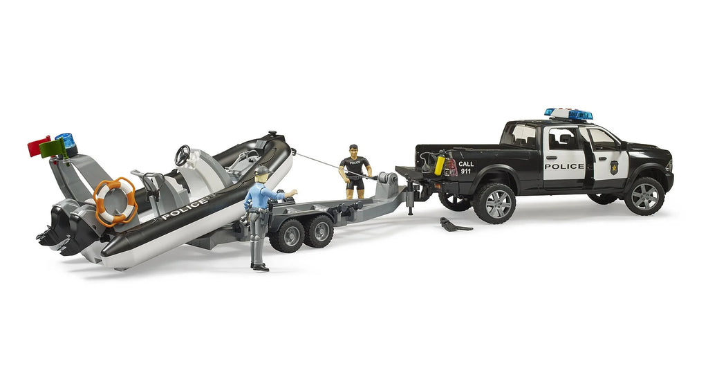 BRUDER RAM 2500 Police Pickup Truck and Boat Playset - TOYBOX Toy Shop