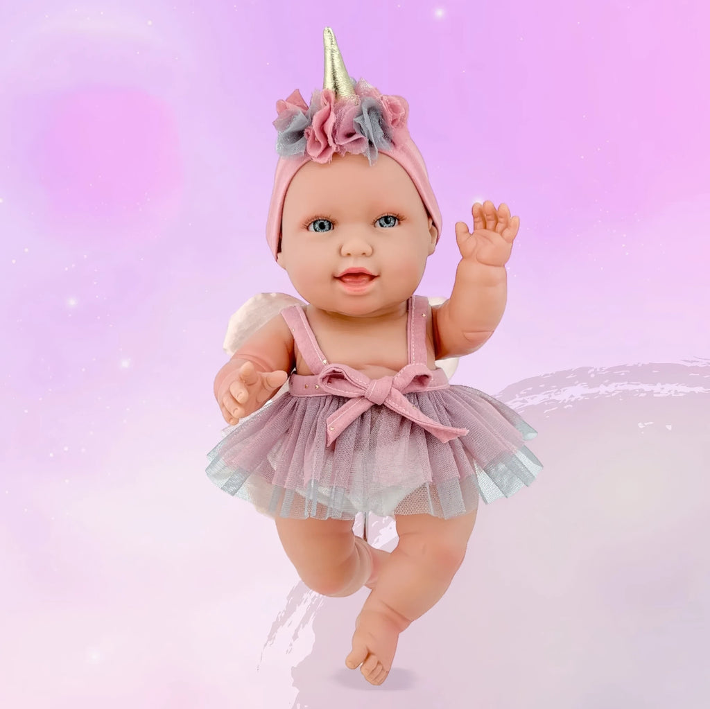 Berjuan 3138 Andrea Baby Unicorn Pink Doll 38cm - TOYBOX Toy Shop