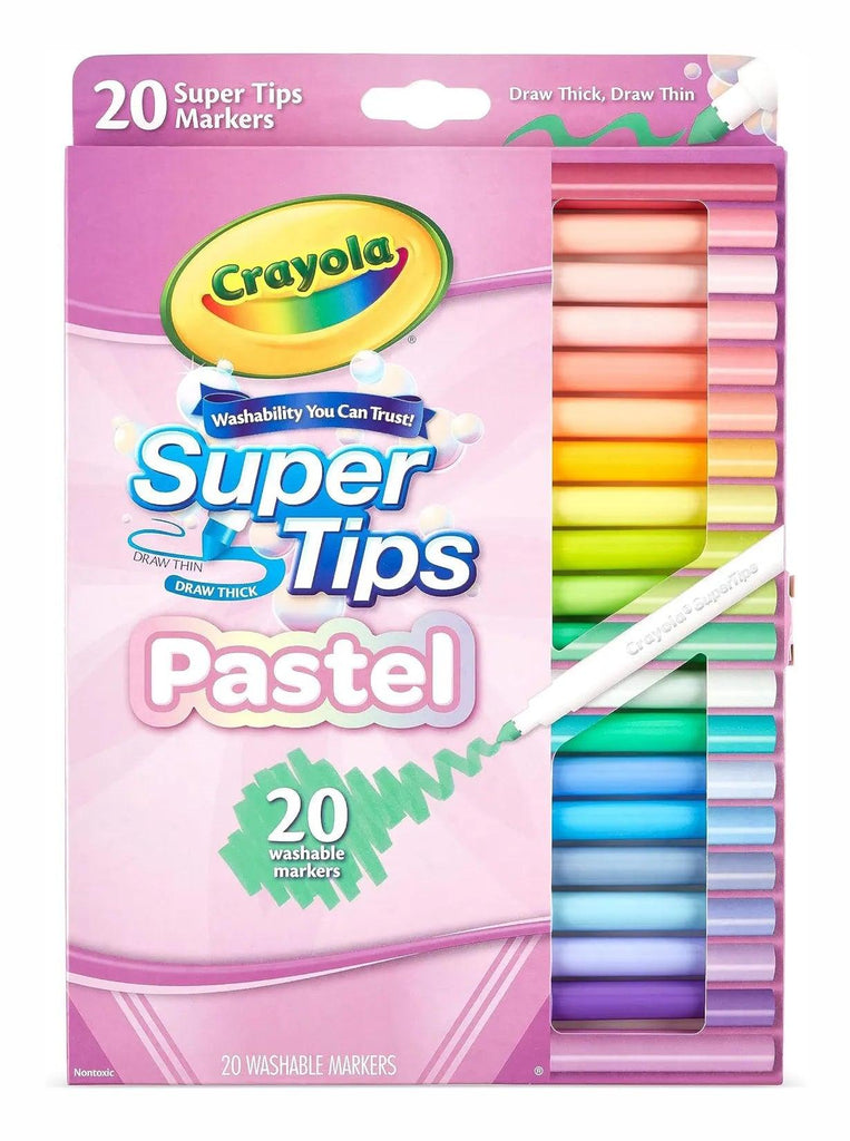 CRAYOLA Pastel SuperTips Washable Markers (Pack of 20) - TOYBOX Toy Shop