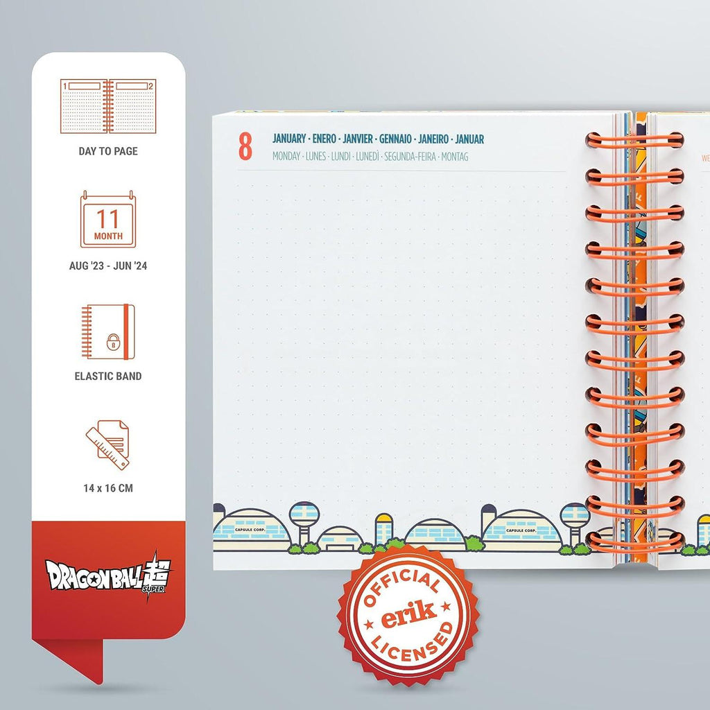 Dragon Ball 2023/2024 Academic Diary Day To Page 11 Months - TOYBOX Toy Shop