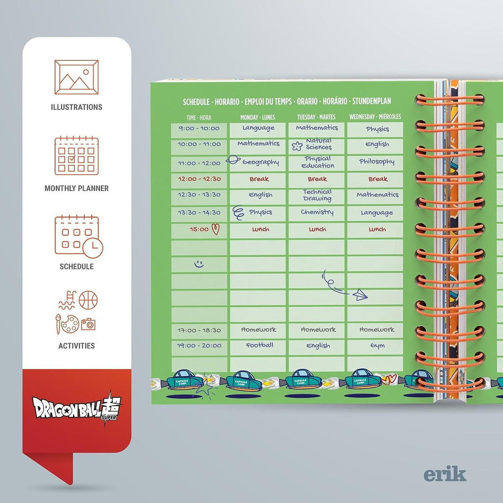 Dragon Ball 2023/2024 Academic Diary Day To Page 11 Months - TOYBOX Toy Shop