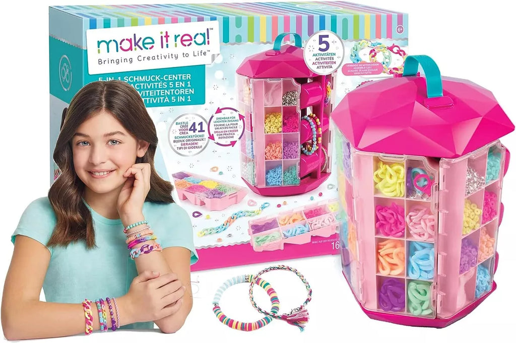 Make it Real 5 in 1 Activity Tower Jewellery Making Kit - TOYBOX Toy Shop