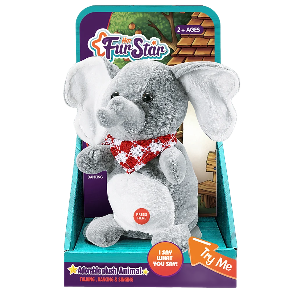 Interactive Elephant Plush Toy, Dancing, Music and Recording - TOYBOX Toy Shop