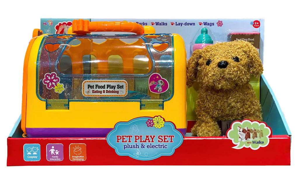 Interactive Plush Dog Pet Playset - Orange - TOYBOX Toy Shop