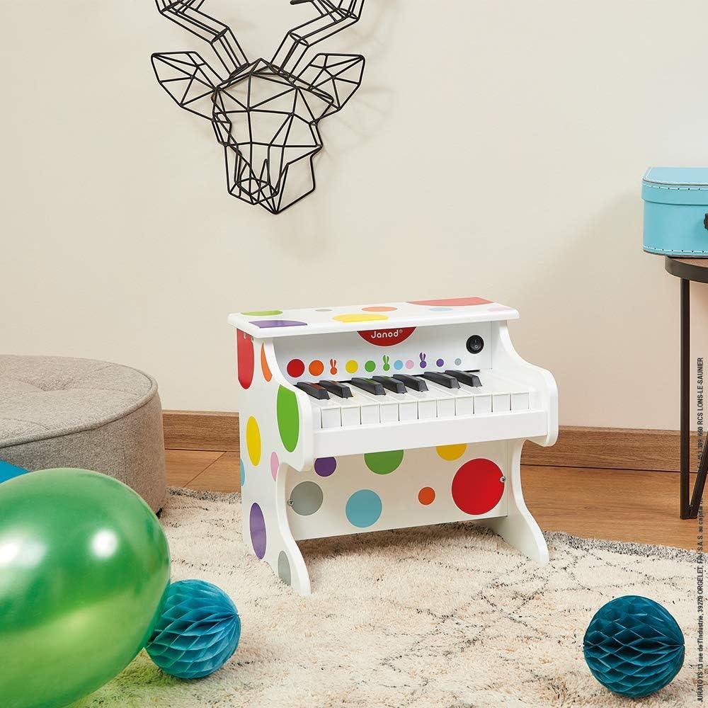 Janod Confetti My First Electronic Wooden Piano - TOYBOX Toy Shop