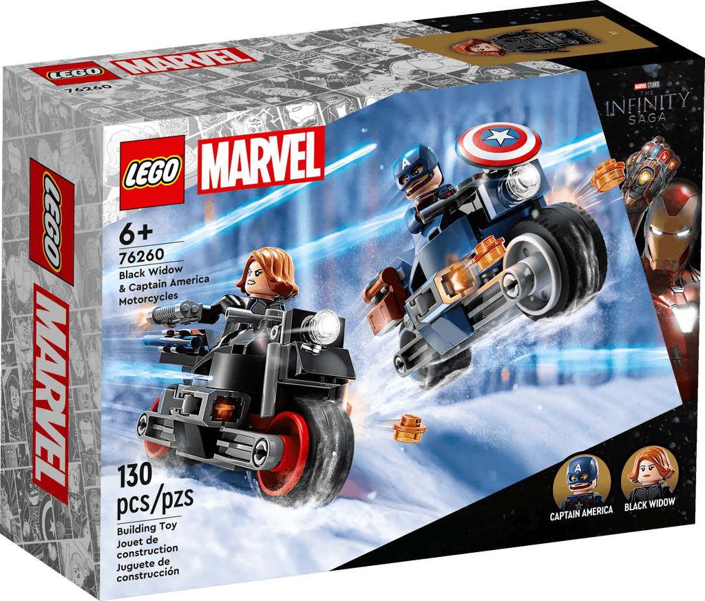 LEGO 76260 MARVEL Black Widow & Captain America Motorcycles - TOYBOX Toy Shop