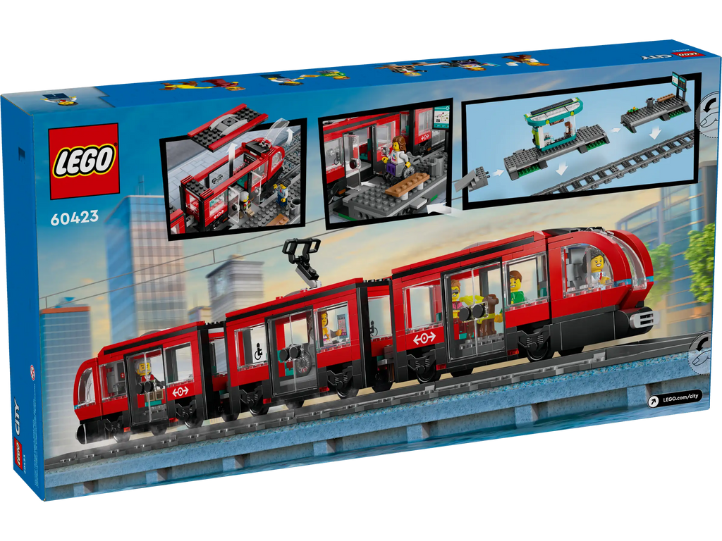 LEGO CITY 60423 Downtown Streetcar and Station - TOYBOX Toy Shop