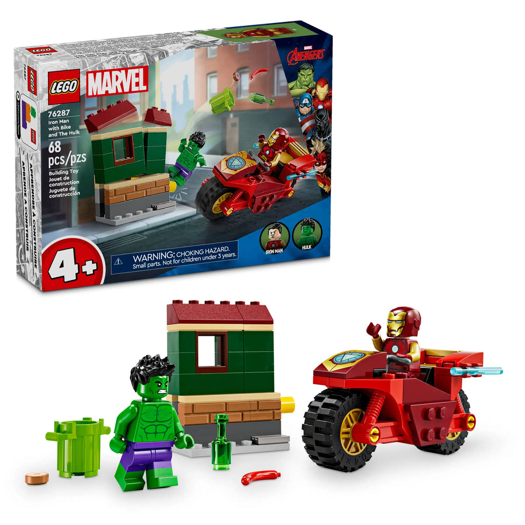 LEGO MARVEL 76287 Iron Man with Bike and The Hulk - TOYBOX Toy Shop