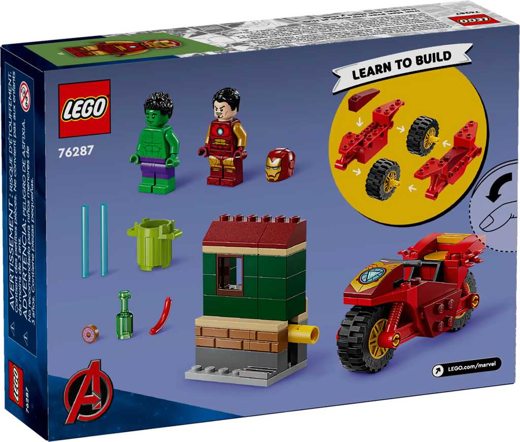 LEGO MARVEL 76287 Iron Man with Bike and The Hulk - TOYBOX Toy Shop