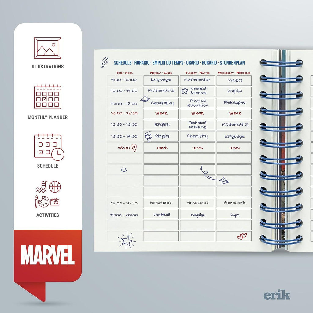 MARVEL CAPTAIN AMERICA 2023/2024 Academic Diary Day To Page 11 Months - TOYBOX Toy Shop