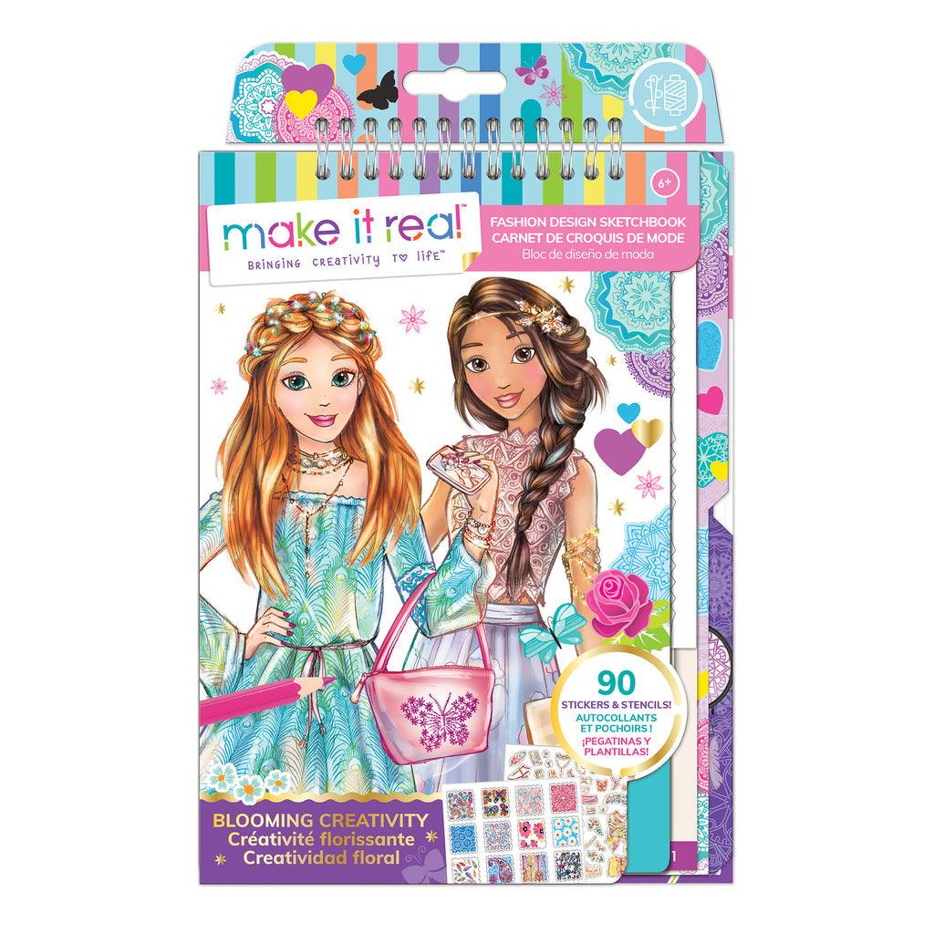 Make it Real Fashion Design Sketchbook & Stickers - Blooming Creativity - TOYBOX Toy Shop