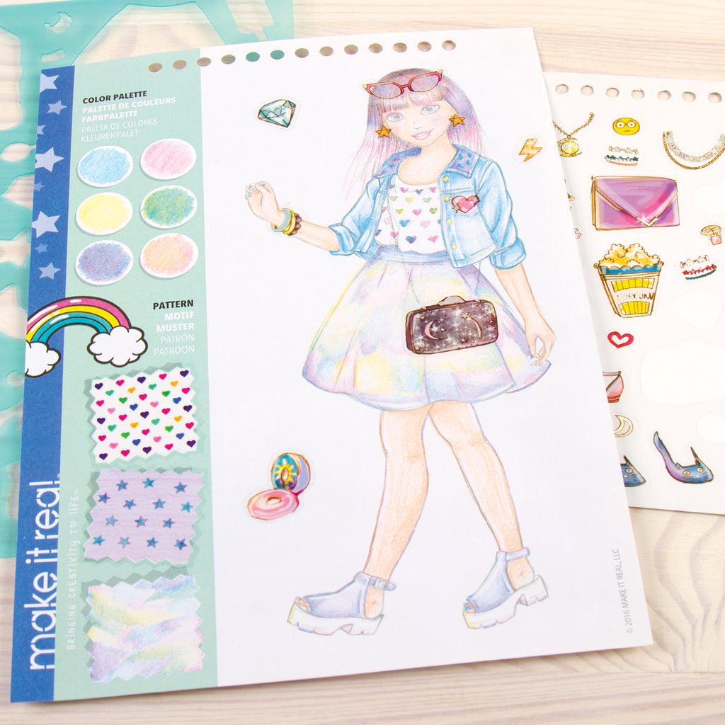 Make it Real Fashion Design Stickers & Sketchbook: Digital Dream - TOYBOX Toy Shop