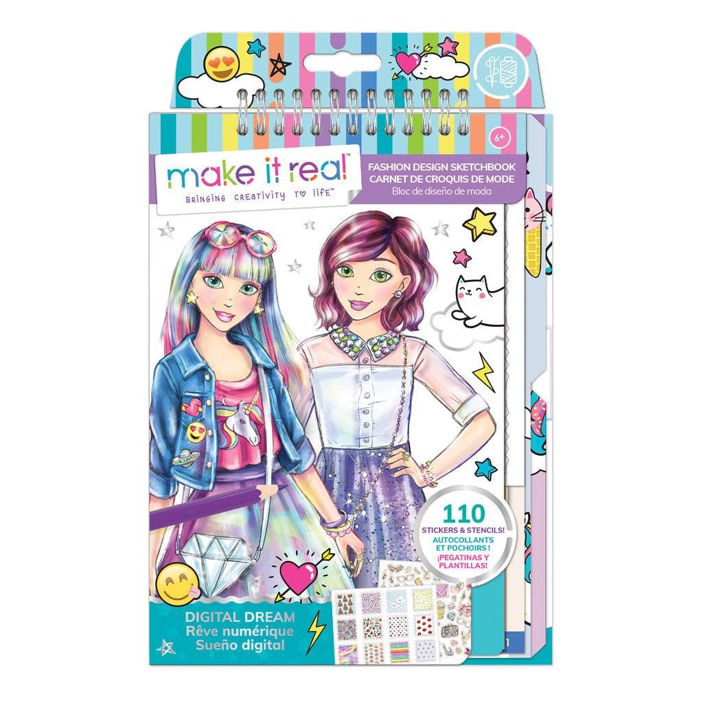 Make it Real Fashion Design Stickers & Sketchbook: Digital Dream - TOYBOX Toy Shop