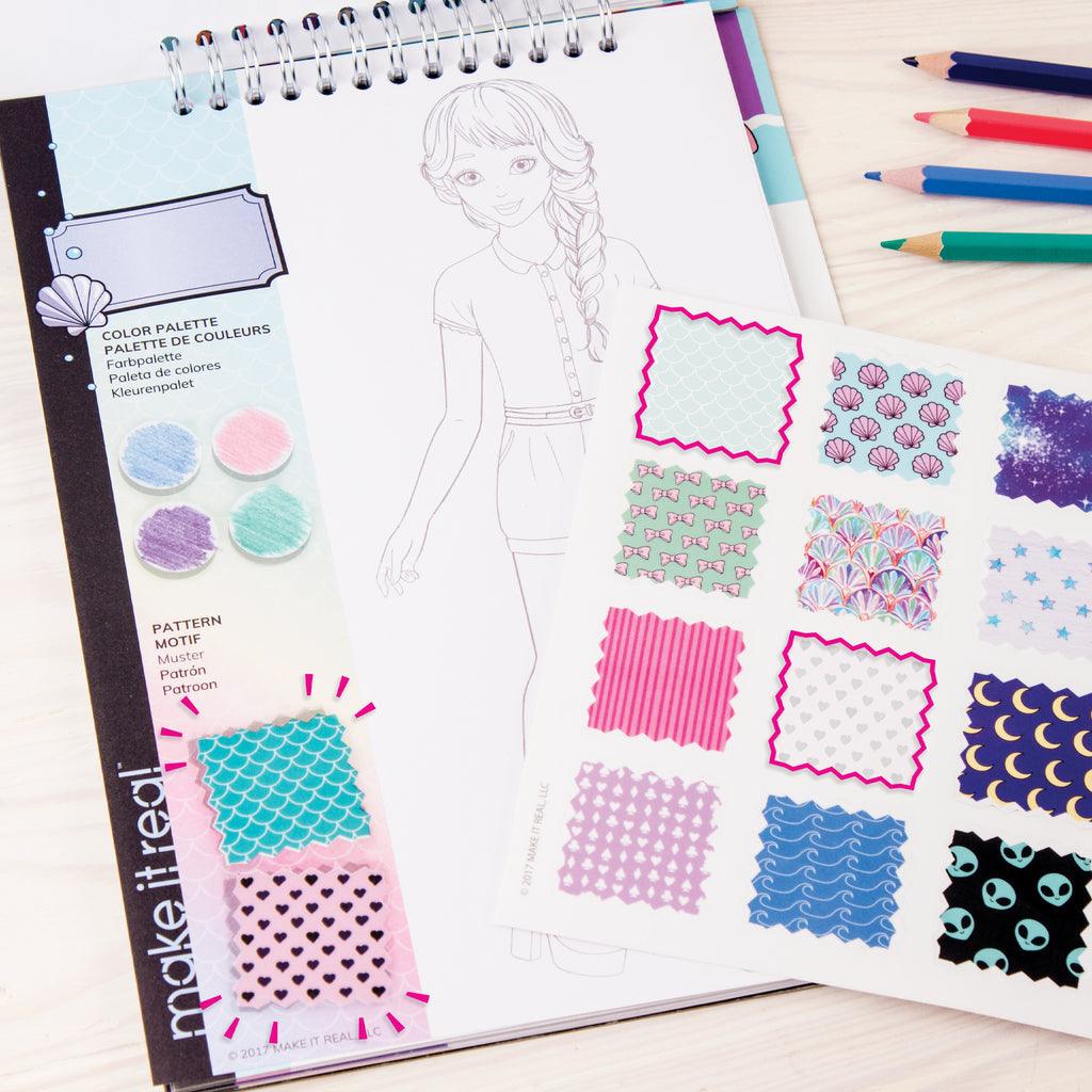 Make it Real Fashion Design Stickers & Sketchbook: Pastel Pop! - TOYBOX Toy Shop