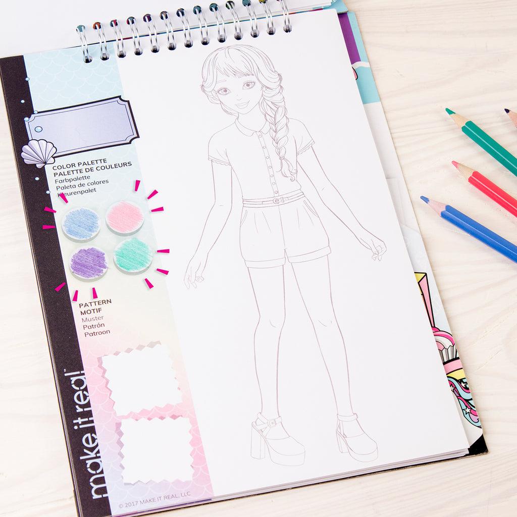 Make it Real Fashion Design Stickers & Sketchbook: Pastel Pop! - TOYBOX Toy Shop