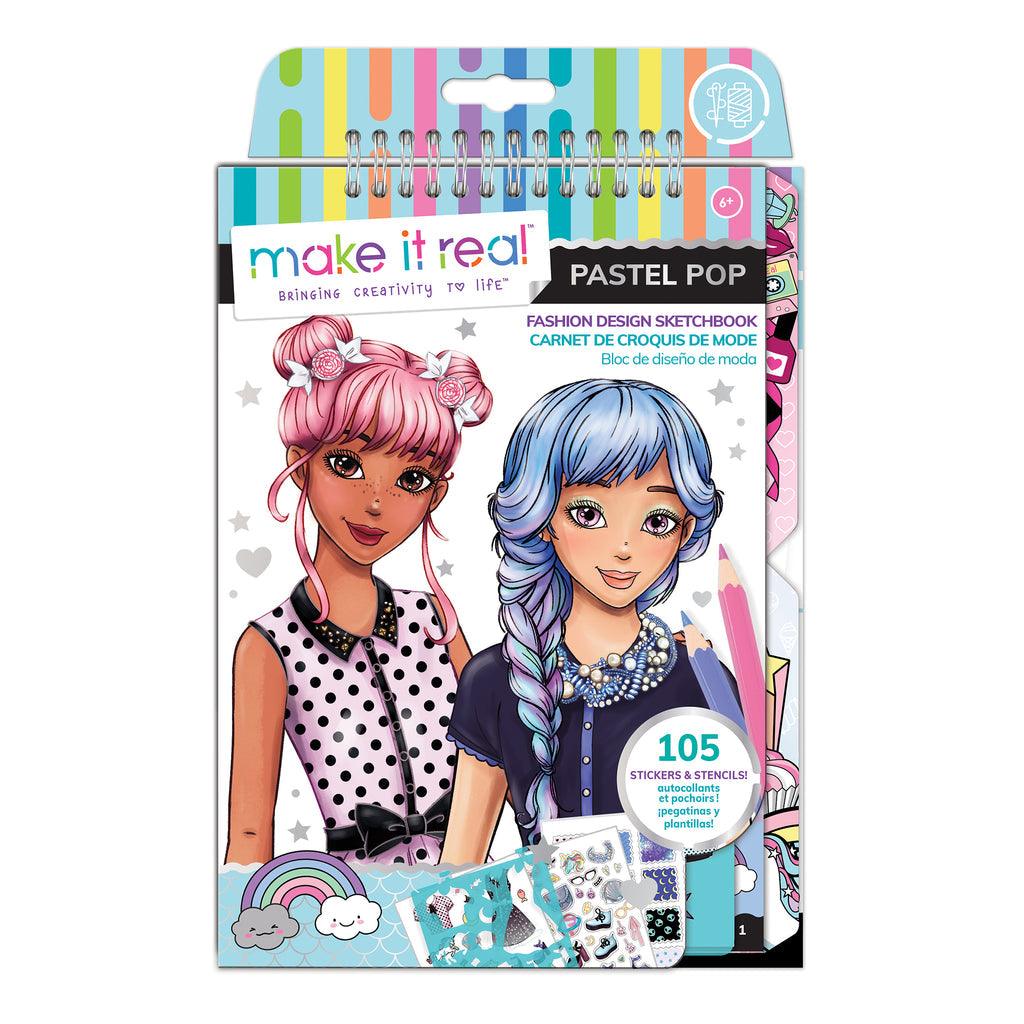 Make it Real Fashion Design Stickers & Sketchbook: Pastel Pop! - TOYBOX Toy Shop