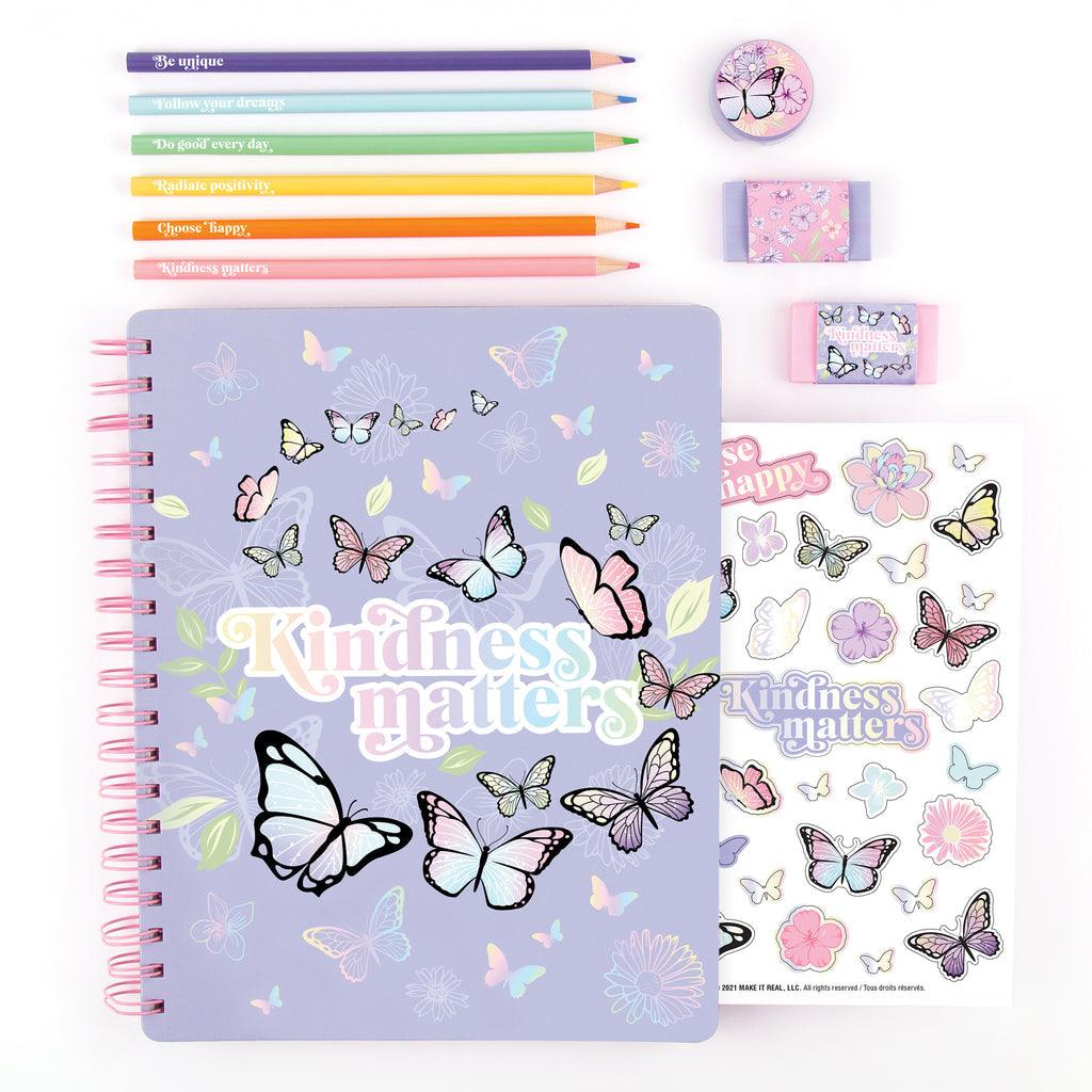 Make it Real 3C4G  Butterfly All-In-1 Sketchbook Set - TOYBOX Toy Shop