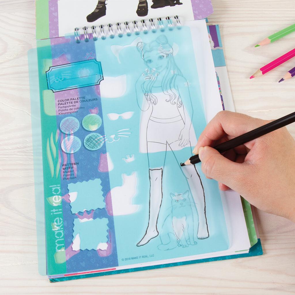 Make it Real Fashion Design Stickers & Sketchbook: Pretty Kitty - TOYBOX Toy Shop