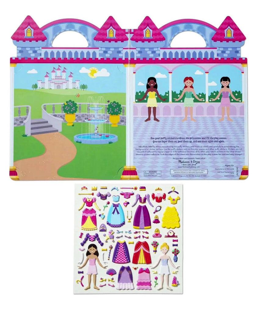 Melissa & Doug 19100 Princesses Reusable Puffy Stickers - TOYBOX Toy Shop