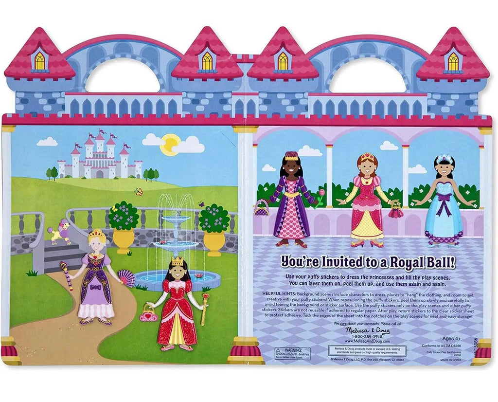 Melissa & Doug 19100 Princesses Reusable Puffy Stickers - TOYBOX Toy Shop