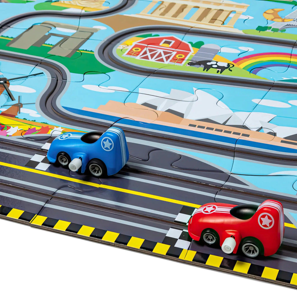 Melissa & Doug Race Around the World Tracks Floor Puzzle - TOYBOX Toy Shop