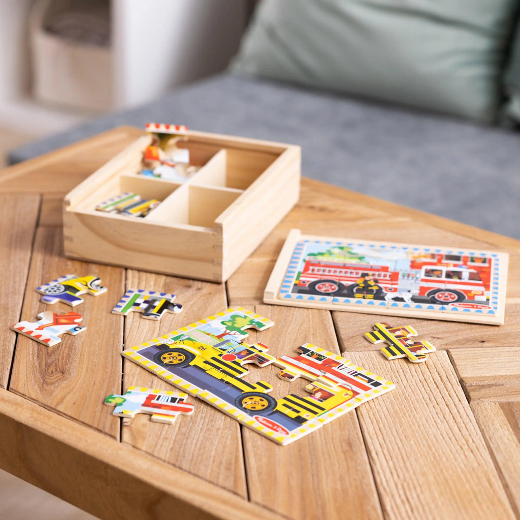 Melissa & Doug 50208 Vehicle Wooden Puzzles in a Box - TOYBOX Toy Shop