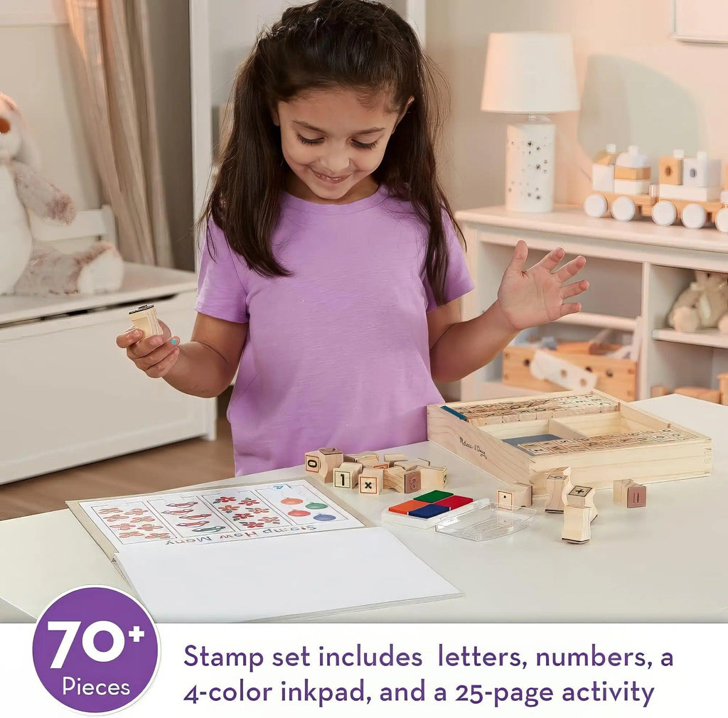 Melissa & Doug Deluxe Wooden Stamp Set - ABC 123 - TOYBOX Toy Shop