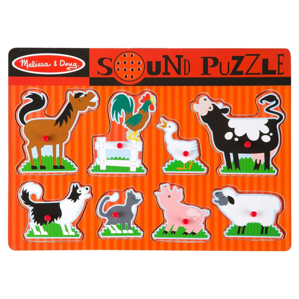 Melissa & Doug 10726 Wooden Farm Animals Sound Puzzle - TOYBOX Toy Shop