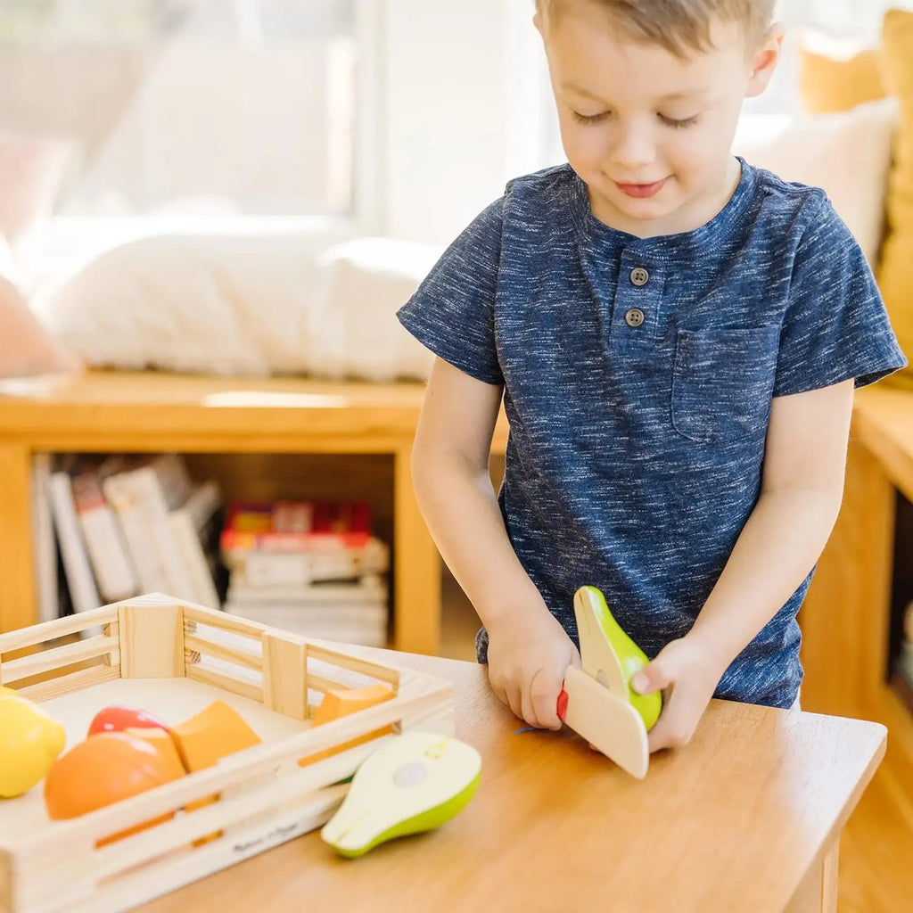 Melissa & Doug Cutting Fruit Set - Wooden Play Food - TOYBOX Toy Shop