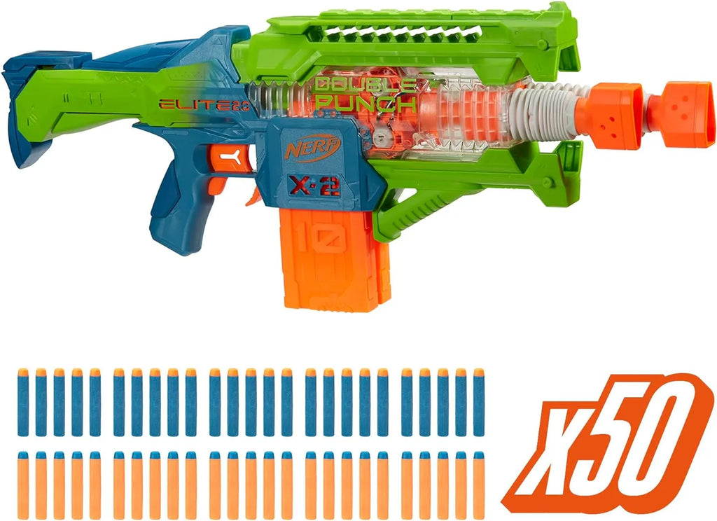 NERF Elite 2.0 Double Punch Dart Blaster - TOYBOX Toy Shop