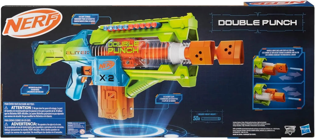 NERF Elite 2.0 Double Punch Dart Blaster - TOYBOX Toy Shop