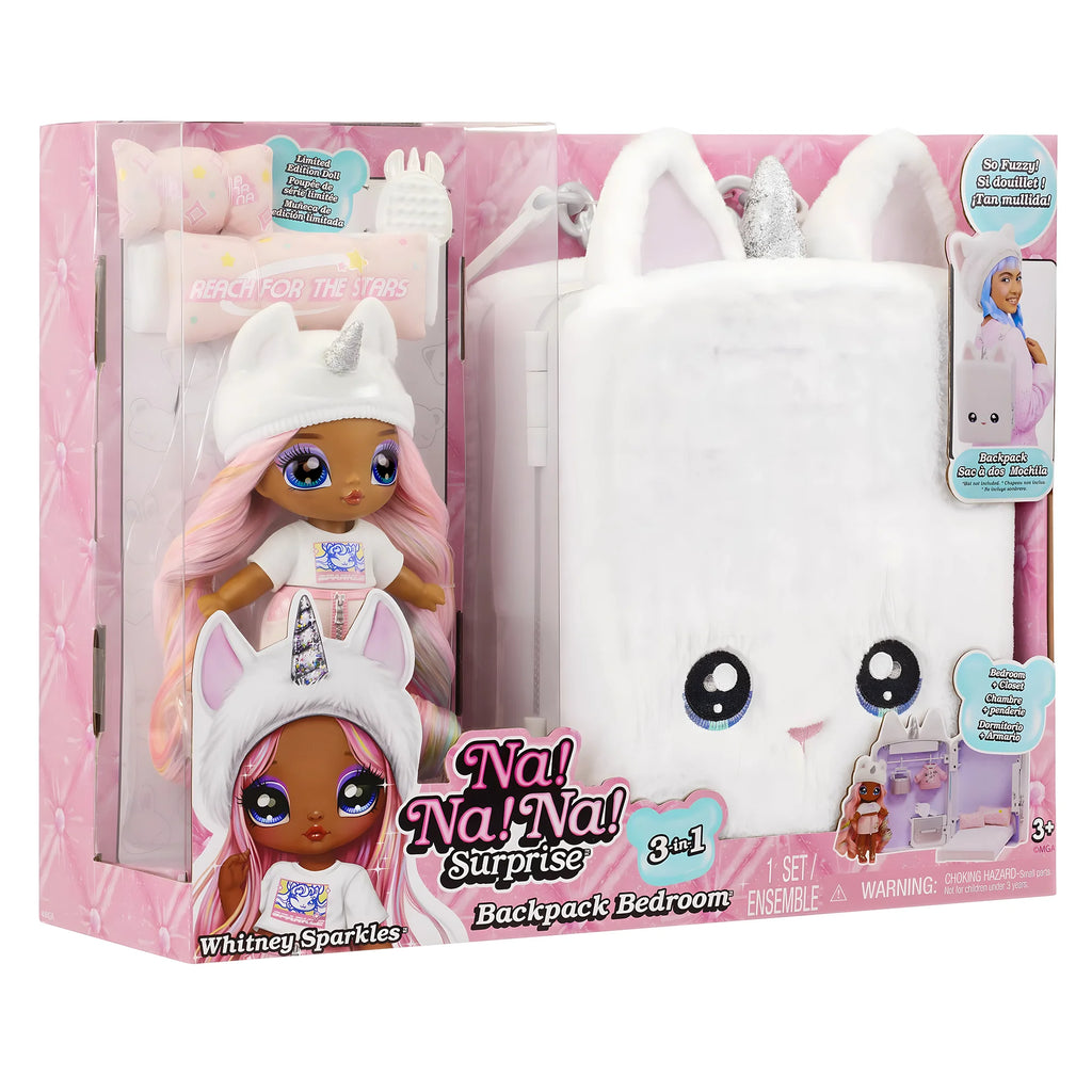 Na! Na! Na! Surprise 3-in-1 Backpack Bedroom Whitney Sparkles White Playset - TOYBOX Toy Shop