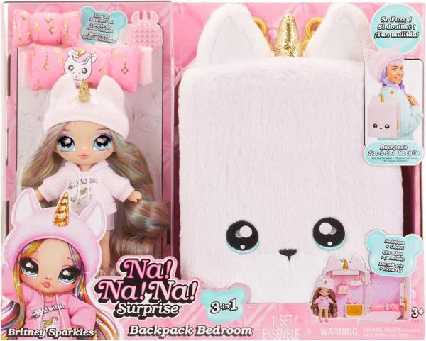 Na! Na! Na! Surprise 3-in-1 Backpack Bedroom Unicorn Playset- Britney Sparkles - TOYBOX Toy Shop
