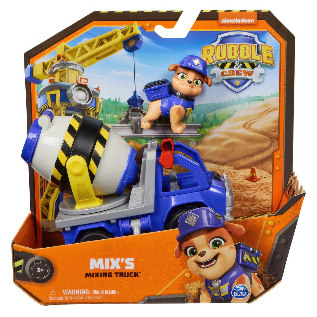 PAW Patrol Rubble & Crew Mix’s Cement Mixer Vehicle - TOYBOX Toy Shop