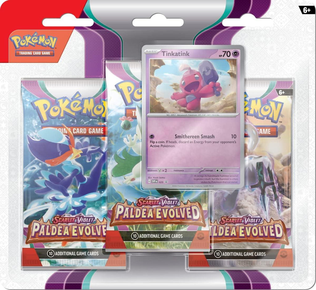 Pokémon TCG: Scarlet & Violet-Paldea Evolved 3 Booster Packs & Tinkatink Promo Card - TOYBOX Toy Shop