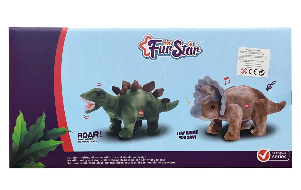 Remote Controlled Interactive RC Plush Dinosaur Triceratops - TOYBOX Toy Shop