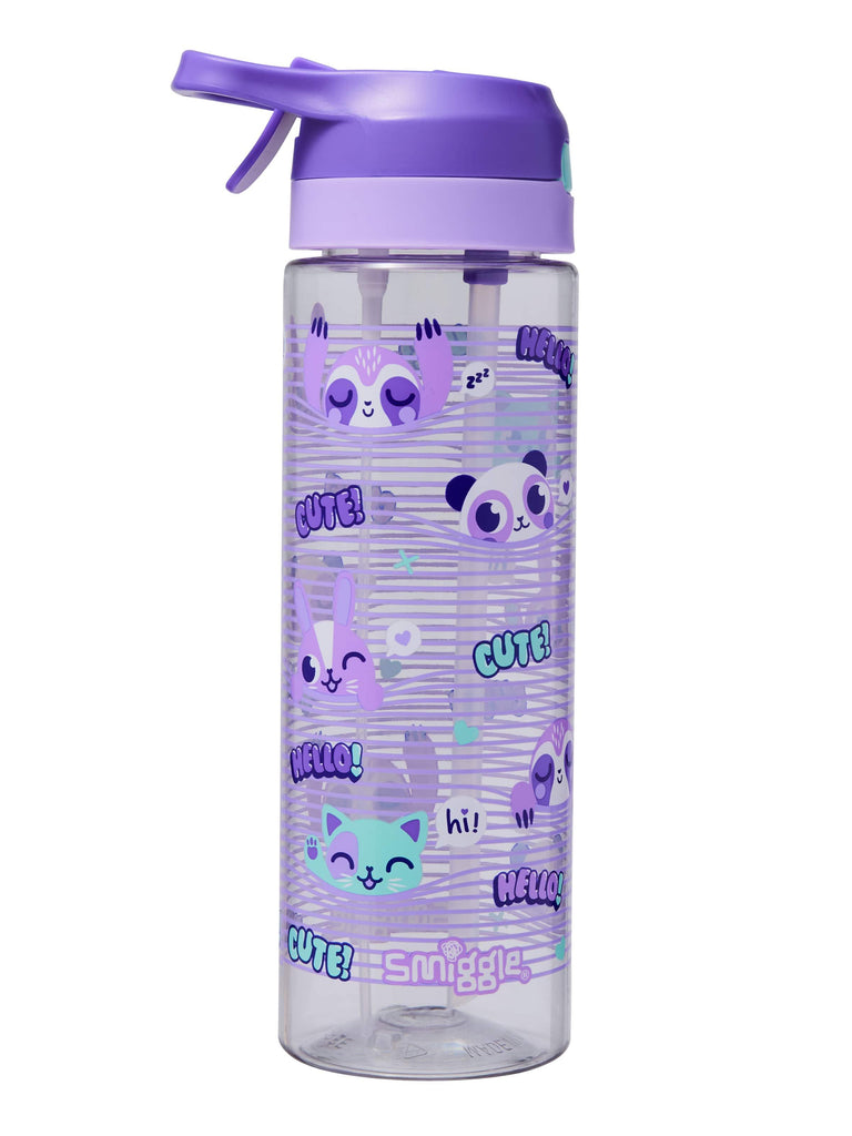SMIGGLE Gush Flip Top Spritz Plastic Drink Bottle 700Ml - Purple - TOYBOX Toy Shop