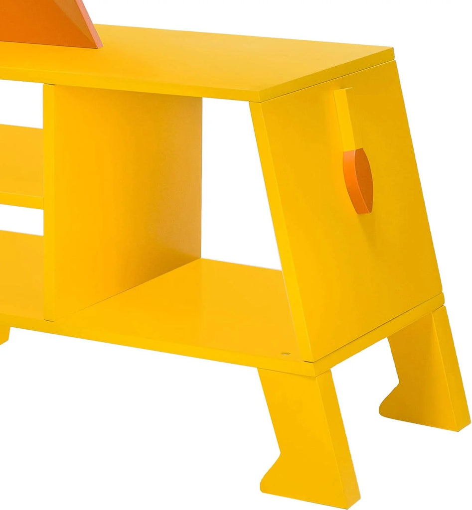 Teamson USA Zoo Kingdom Lion Toy Bookshelf - Yellow / Orange - TOYBOX Toy Shop