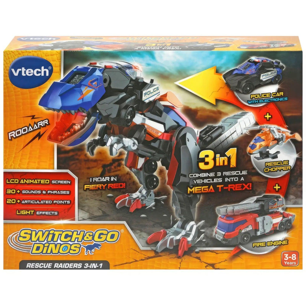 VTech Switch & Go Dinos Rescue Raiders 3-in-1 Dinosaur Vehicle - TOYBOX Toy Shop