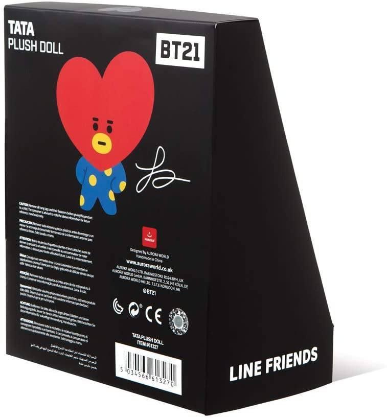 AURORA BT21 Official Merchandise, TATA Soft Toy, Small, 61327, Blue and Red - TOYBOX Toy Shop