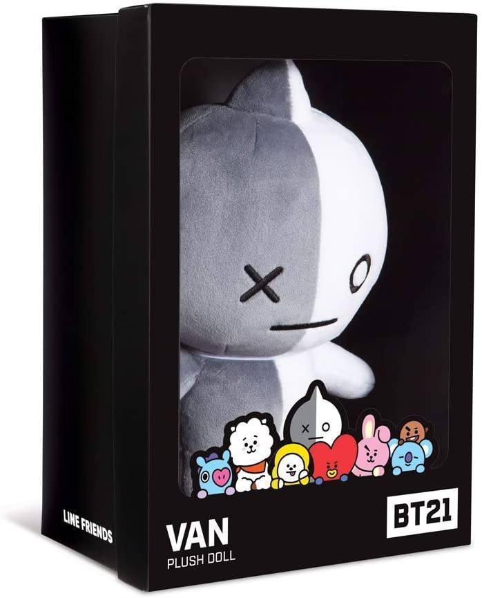 AURORA BT21 Van Soft Toy, Medium, 61323, Grey & White, Grey and White - TOYBOX Toy Shop