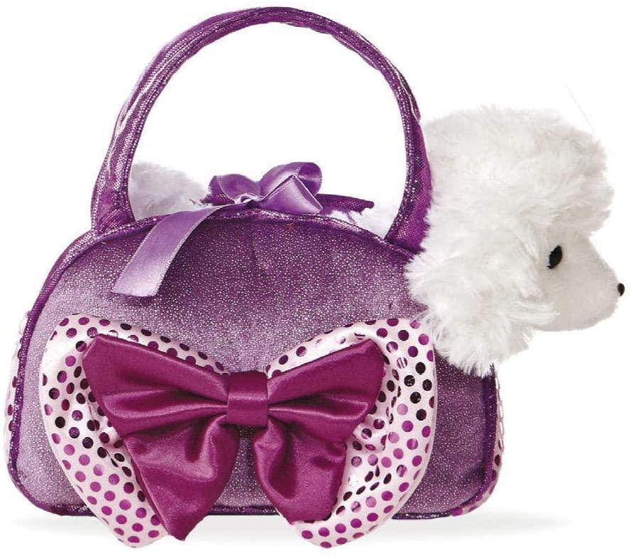 AURORA Fancy Pals Pek-a-Boo Pet Carrier with Poodle Purple With Bow - TOYBOX Toy Shop