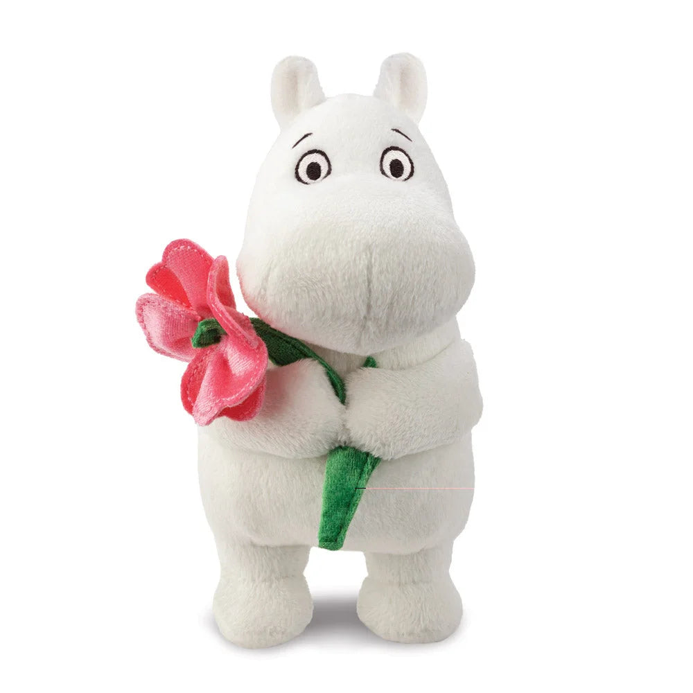 Moomin Standing 6.5-inch Soft Toy with Pink Flower - TOYBOX Toy Shop