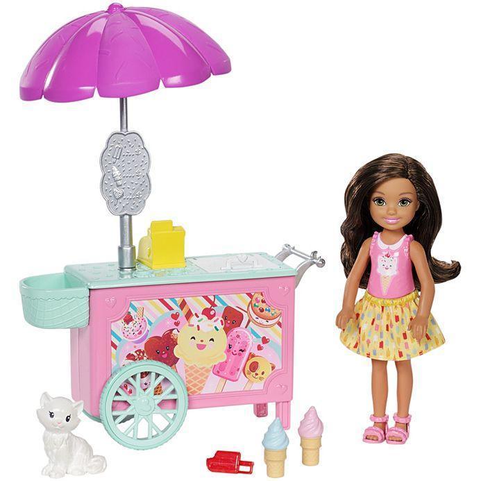 Barbie Club Chelsea Doll and Ice Cream Cart FDB33 - TOYBOX Toy Shop