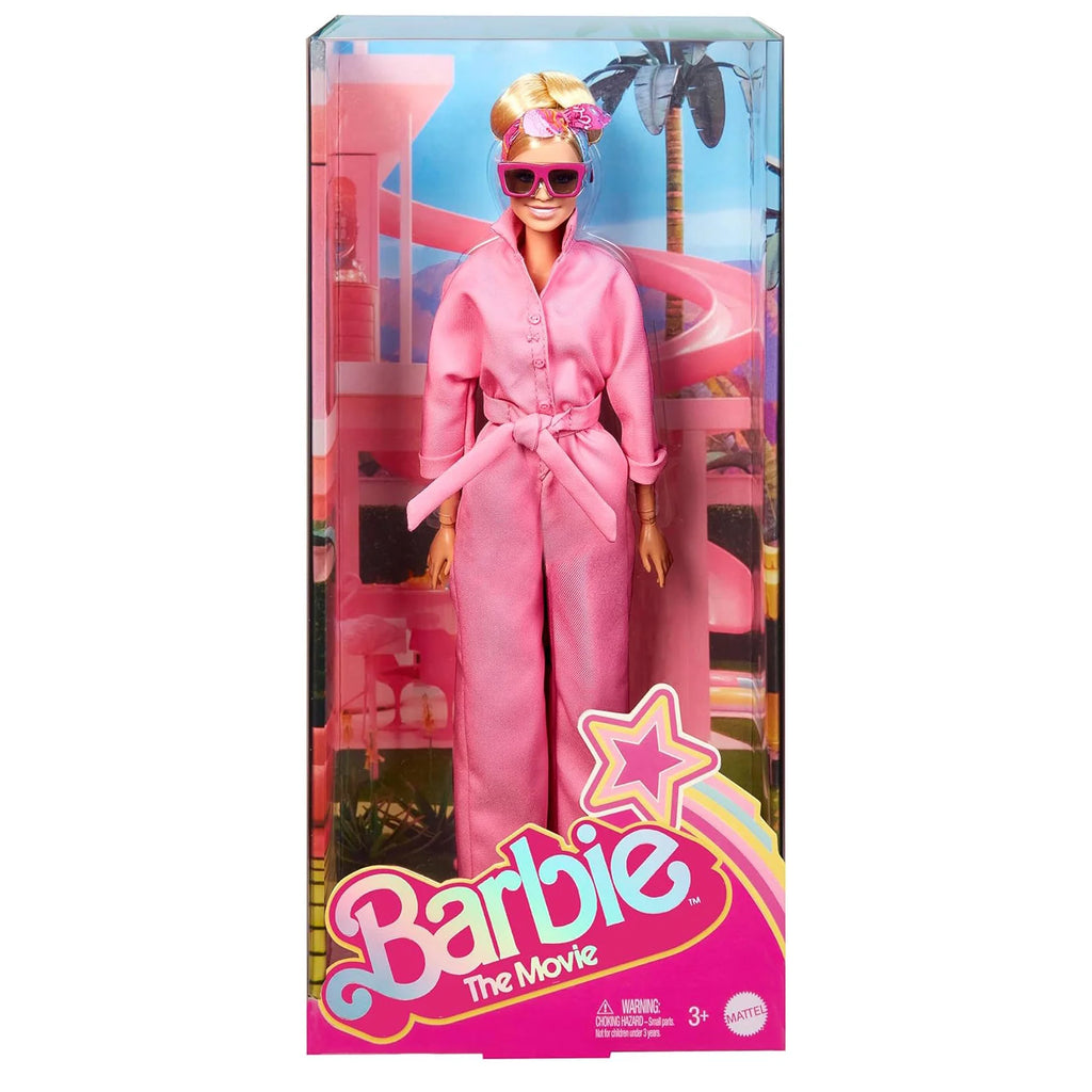 Barbie The Movie Margot Robbie as Barbie: Doll in a Pink Jumpsuit - TOYBOX Toy Shop