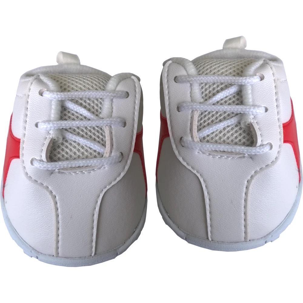 Be My Bear White With Red Stripe Tennis Shoes - TOYBOX Toy Shop