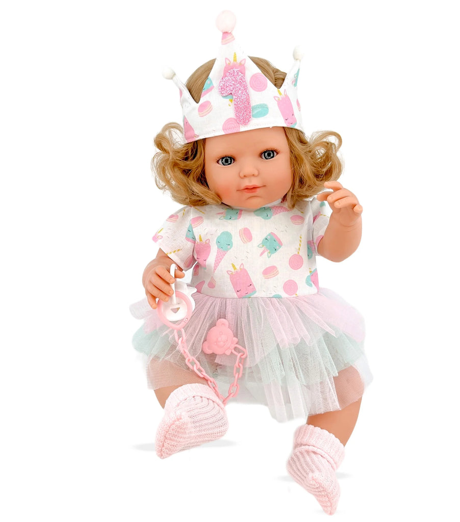 Berjuan 1228 Baby Sweet Nina Birthday Crown Doll 50cm - TOYBOX Toy Shop