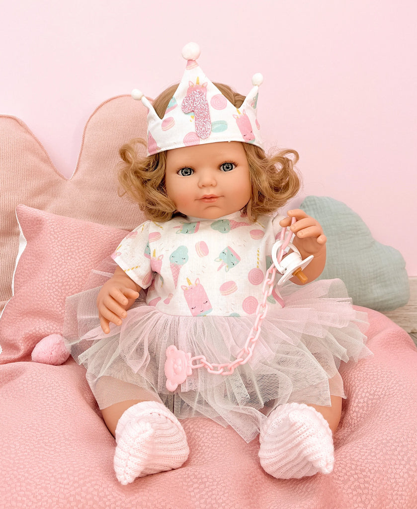 Berjuan 1228 Baby Sweet Nina Birthday Crown Doll 50cm - TOYBOX Toy Shop